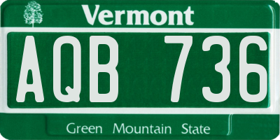 VT license plate AQB736