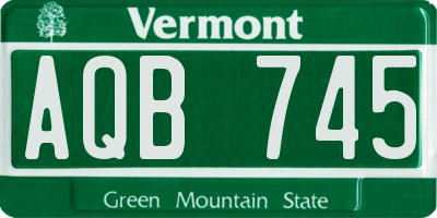 VT license plate AQB745