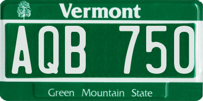 VT license plate AQB750