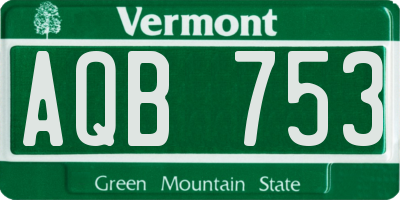 VT license plate AQB753