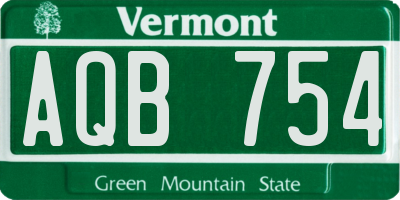 VT license plate AQB754