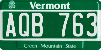 VT license plate AQB763