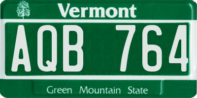 VT license plate AQB764