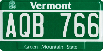 VT license plate AQB766