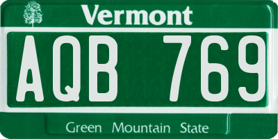 VT license plate AQB769