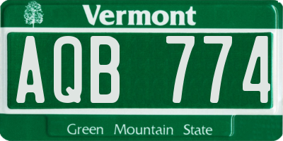 VT license plate AQB774