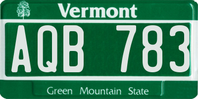 VT license plate AQB783