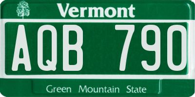 VT license plate AQB790