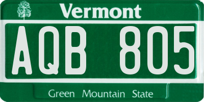 VT license plate AQB805