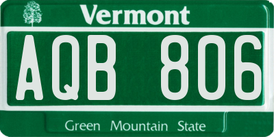 VT license plate AQB806