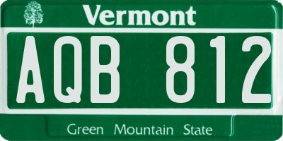 VT license plate AQB812