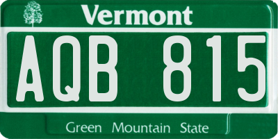 VT license plate AQB815