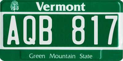 VT license plate AQB817