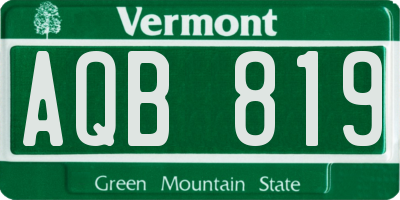 VT license plate AQB819