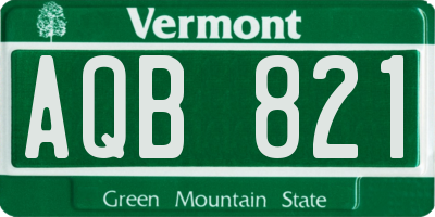 VT license plate AQB821