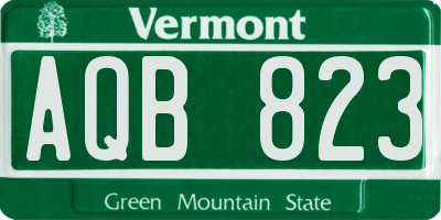 VT license plate AQB823