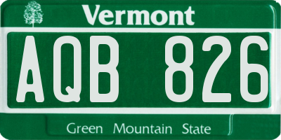 VT license plate AQB826