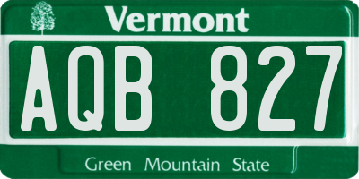 VT license plate AQB827