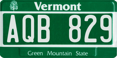 VT license plate AQB829