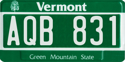 VT license plate AQB831