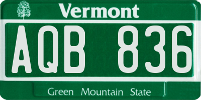 VT license plate AQB836