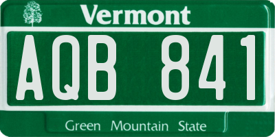 VT license plate AQB841