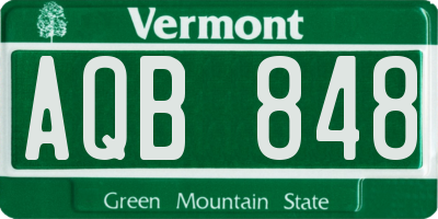 VT license plate AQB848