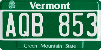 VT license plate AQB853