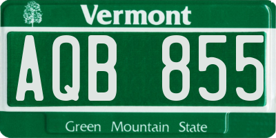 VT license plate AQB855