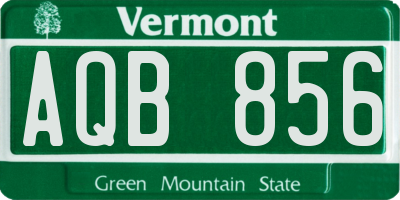 VT license plate AQB856