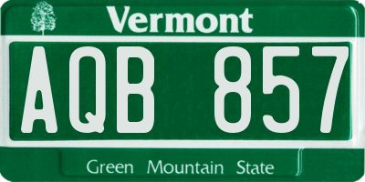 VT license plate AQB857