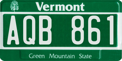 VT license plate AQB861