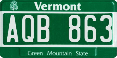 VT license plate AQB863