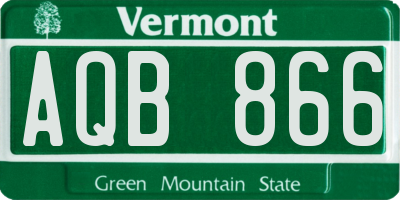 VT license plate AQB866