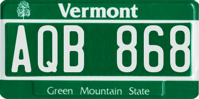 VT license plate AQB868