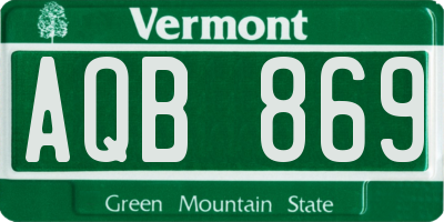 VT license plate AQB869