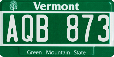 VT license plate AQB873