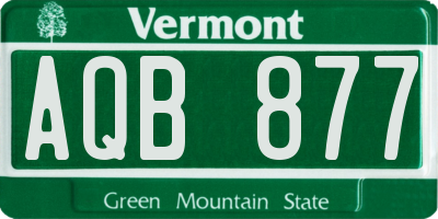 VT license plate AQB877