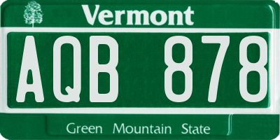VT license plate AQB878
