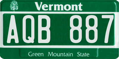 VT license plate AQB887