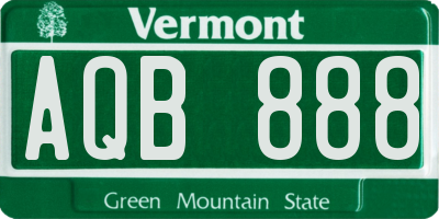 VT license plate AQB888