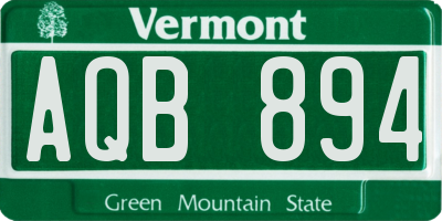 VT license plate AQB894