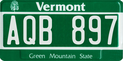 VT license plate AQB897