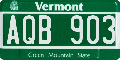 VT license plate AQB903