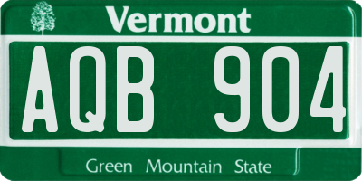 VT license plate AQB904