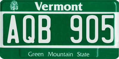 VT license plate AQB905