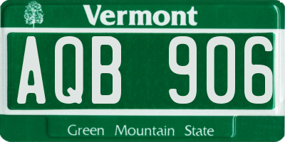 VT license plate AQB906