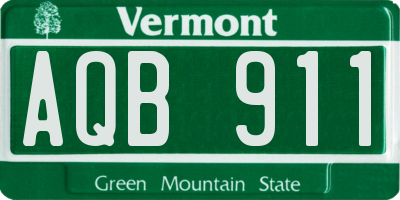 VT license plate AQB911