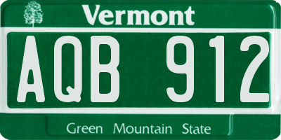 VT license plate AQB912