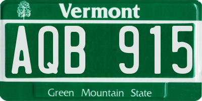 VT license plate AQB915